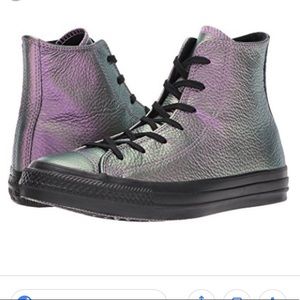 purple leather converse